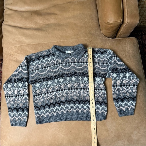 Vintage Croquet Club Collared Geometric Sweater Retro 80’s Size Small - Picture 2 of 6